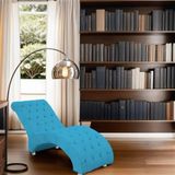 Recamier Divã Espreguiçadeira Para Sala Cliníca Elisa Suede Azul Turquesa