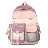 Mochila Juvenil Feminina Passeio Cores: Roxo Com Rosa