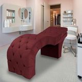 Maca Estética Estofada Reclinável Ergonômica Veludo Vanessa Bordô