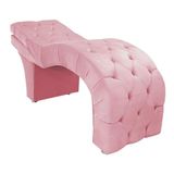 Maca Estética Estofada Reclinável Ergonômica Suede Camila Rosê