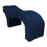 Maca Estética Estofada Reclinável Ergonômica Veludo Vanessa Azul Marinho