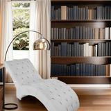 Recamier Divã Espreguiçadeira Para Sala E Cliníca Lara Suede Branco