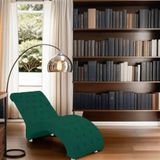 Recamier Divã Espreguiçadeira Para Sala Cliníca Elisa Suede Verde