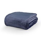 Cobertor Queen Dublin Manta Flannel Ultrasoft - Azul Noturno