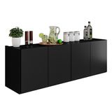 Balcão Suspenso Multiuso Lavanderia 118cm Monna Preto Z34 - Mpozenato