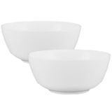 Kit 2 Saladeira Tigela Branca 1,5 Litros De Vidro 20,3cm