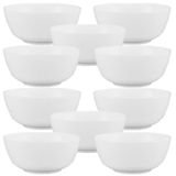 Kit 10 Saladeira Tigela Branca 1,5 Litros De Vidro 20,3cm