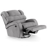 Poltrona Do Papai Reclinável Kalie Glider Giratória Massagem Fh9 Linho Cinza - Mpozenato