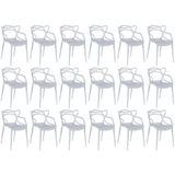 Kit 18 Cadeiras De Jantar Allegra Design Empilhável - Cinza