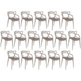 Kit 16 Cadeiras De Jantar Allegra Design Empilhável - Fendi