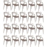 Kit 20 Cadeiras De Jantar Allegra Design Empilhável - Fendi