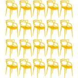 Kit 20 Cadeiras De Jantar Allegra Design Empilhável - Amarelo