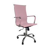 Cadeira De Escritório Esteirinha Giratória Ergonômica Alta - Rosa