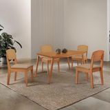 Mesa De Jantar Copper 120cm Tampo Mdf Laminado 4 Cadeiras Turim 07/naturalle/naturalle