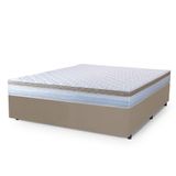 Cama Box Casal King Colchão Com Molas Ensacadas 193x203x60cm Dunas Branco/bege Hellen