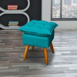 Puff Decorativo Quadrado Para Sala Quarto Penteadeira Recepção Alice Pé Palito Castanho Suede