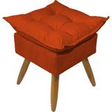 Puff Decorativo Quadrado Para Sala Quarto Penteadeira Recepção Alice Pé Palito Castanho Suede