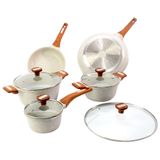 Kit 5 Peçascaçarolas Frigideiras Antiaderente Temperatti Bianco