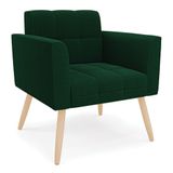 Poltrona Sala De Estar Pé Palito Natural Elisa Bouclê D03 - D?rossi Cor Verde