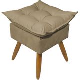 Puff Decorativo Quadrado Para Sala Quarto Penteadeira Recepção Alice Pé Palito Castanho Suede
