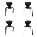 Conjunto 4 Cadeiras Flash Prima Design Preto
