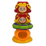Brinquedo Torre Joaninha Com Bolinha Chocalho Para Crianças