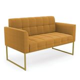 Namoradeira E Poltrona Industrial Dourado Elisa Bouclê D03 - D?rossi Cor Mostarda
