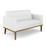 Sofá Namoradeira Base De Madeira Fixa Castanho Marisa Corino D03 - D?rossi Cor Branco