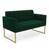 Namoradeira E Poltrona Industrial Dourado Elisa Bouclê D03 - D?rossi Cor Verde