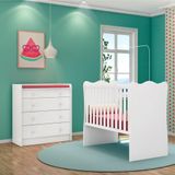 Berço Doce Sonho 1 + Cômoda Trocador 2523 Branco