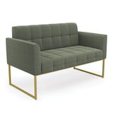 Namoradeira E Poltrona Industrial Dourado Elisa Bouclê D03 - D?rossi Cor Verde Pistache