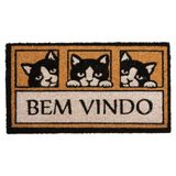 Capacho Fibra De Coco Estampado 31 Bege-preto 0,33x0,60m