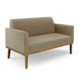 Sofá Namoradeira Base De Madeira Fixa Castanho Marisa Suede D03 - D?rossi Cor Marrom Rato