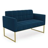 Namoradeira E Poltrona Industrial Dourado Elisa Bouclê D03 - D?rossi Cor Azul