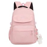 Mochila Unissex Reforçada Impermeável Para Notebook 15.6 Faculdade Escola Passeio Com Pelúcia Rosa Unissex
