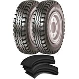 Kit 2 Pneus Empilhadeira 750-15 Mvi 12l Maggion + Câmaras