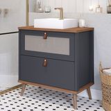 Gabinete Para Banheiro Com Cuba Mily Espresso Móveis Titanium