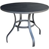 Mesa Para Jardim Com Tampo Ripado Em Alumínio Preto