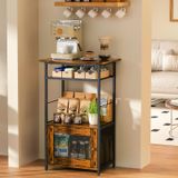 Coffee Bar Station X-cosrack De 3 Camadas Com Armário De Armazenamento