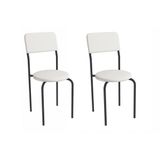 Cadeira Sala De Jantar Mali 2c136prf Aço Kit 2 Un Preto/ano Branco - Kappesberg
