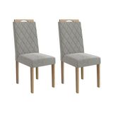 Cadeira Sala De Jantar Camélia 2cad153 Madeirado Kit 2 Un Carvalho/boucle Cinza - Kappesberg