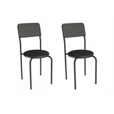 Cadeira Sala De Jantar Mali 2c136prf Aço Kit 2 Un Preto/ano Preto - Kappesberg