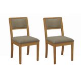 Cadeira Sala De Jantar Alice 2cmm006ca Premium Madeira Maciça Kit 2 Un Carvalho/boucle Bege Fendi - Kappesberg