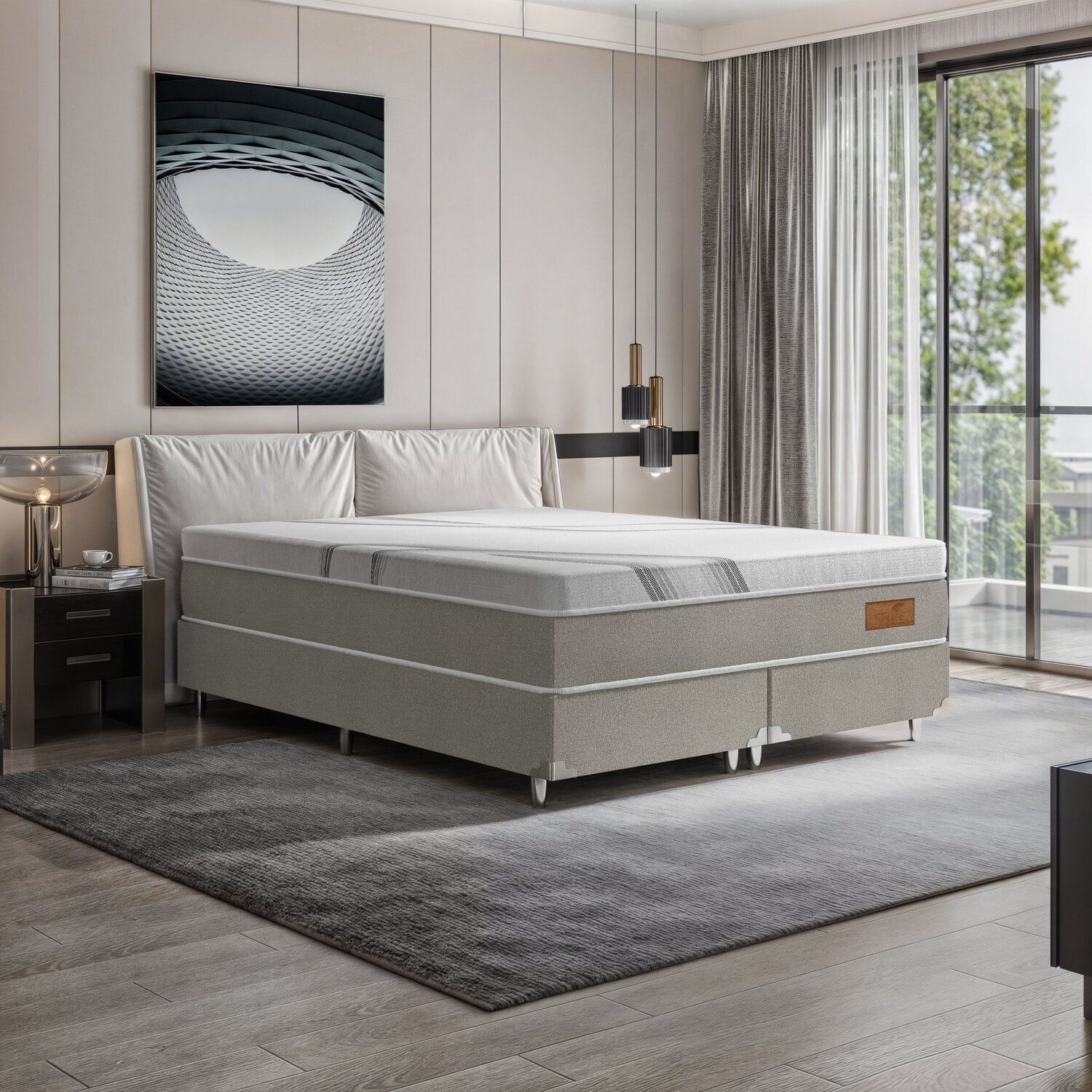 Colchão Para Casal Com Molas 198cm X 158cm Santa Rita Decor Cinza