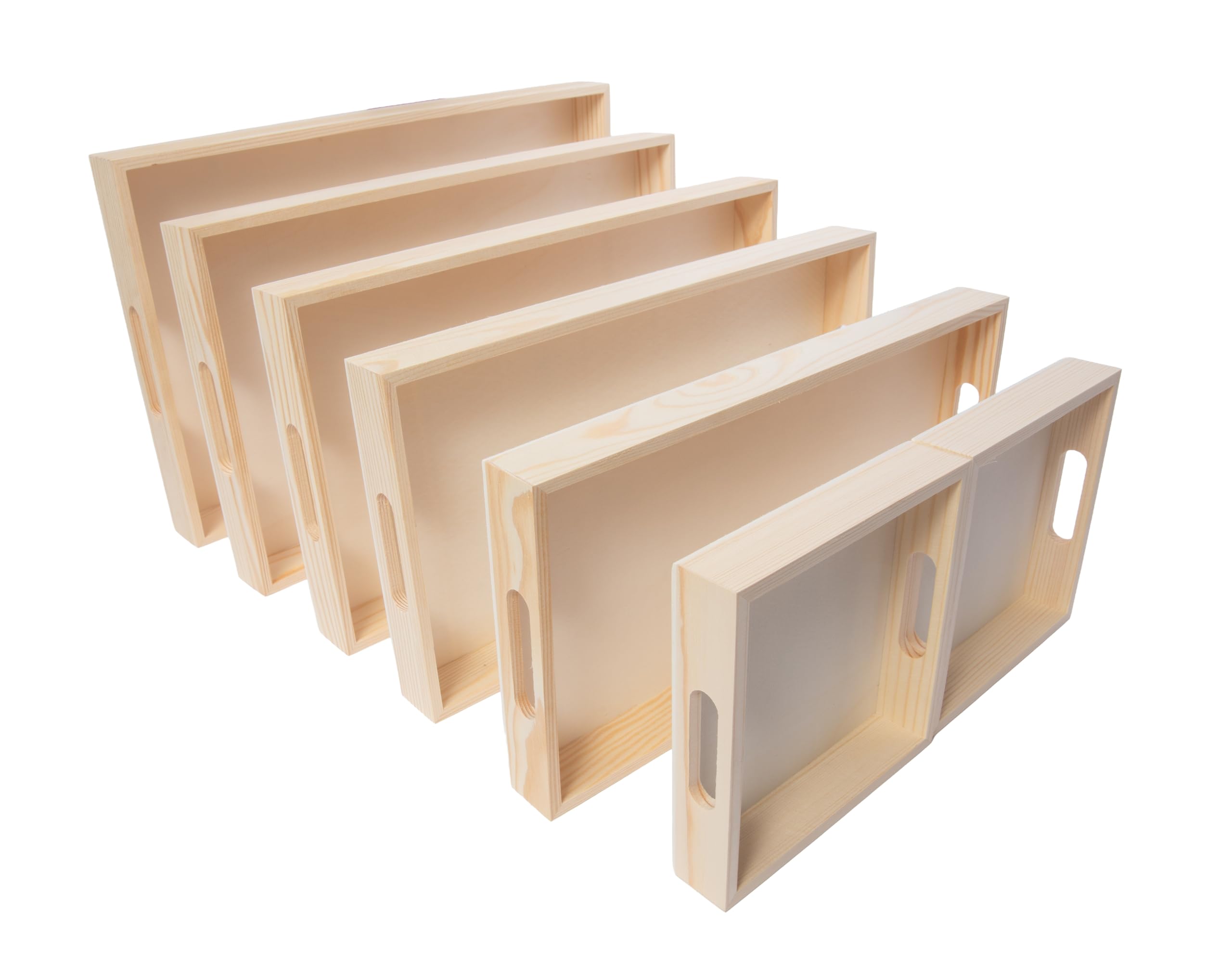 Bandejas De Servir Aninhadas De Madeira Creative Hobbies, Conjunto De 7