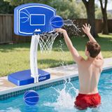 Cesta De Basquete De Piscina Hyes Grande À Beira Da Piscina Com 2 Bolas E Bomba