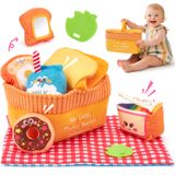 Cesta De Piquenique Sensory Toy Hahaland De 6 A 12 Meses Com Rugas, Chocalhos, Mordedor E Espelho
