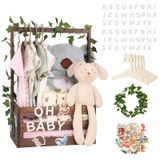 Cesta De Presente Para Chá De Bebê Caixa De Madeira Com Letras Personalizadas