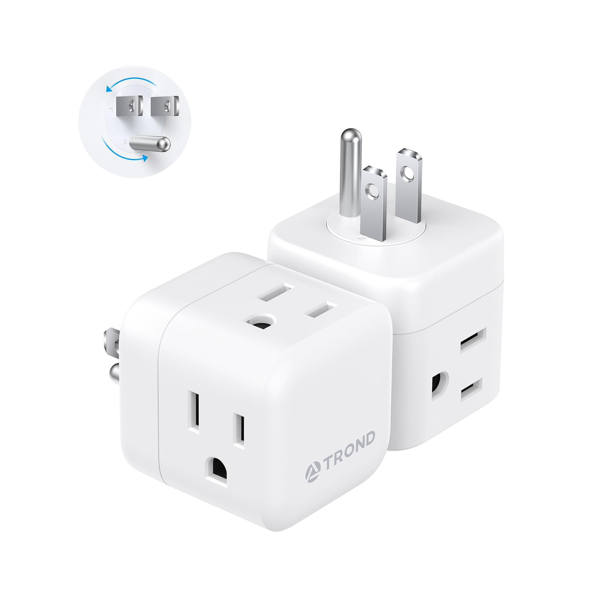 Extensor De Saída Trond Multi Plug Wall Outlet, Pacote Com 2 Unidades De 1875 W