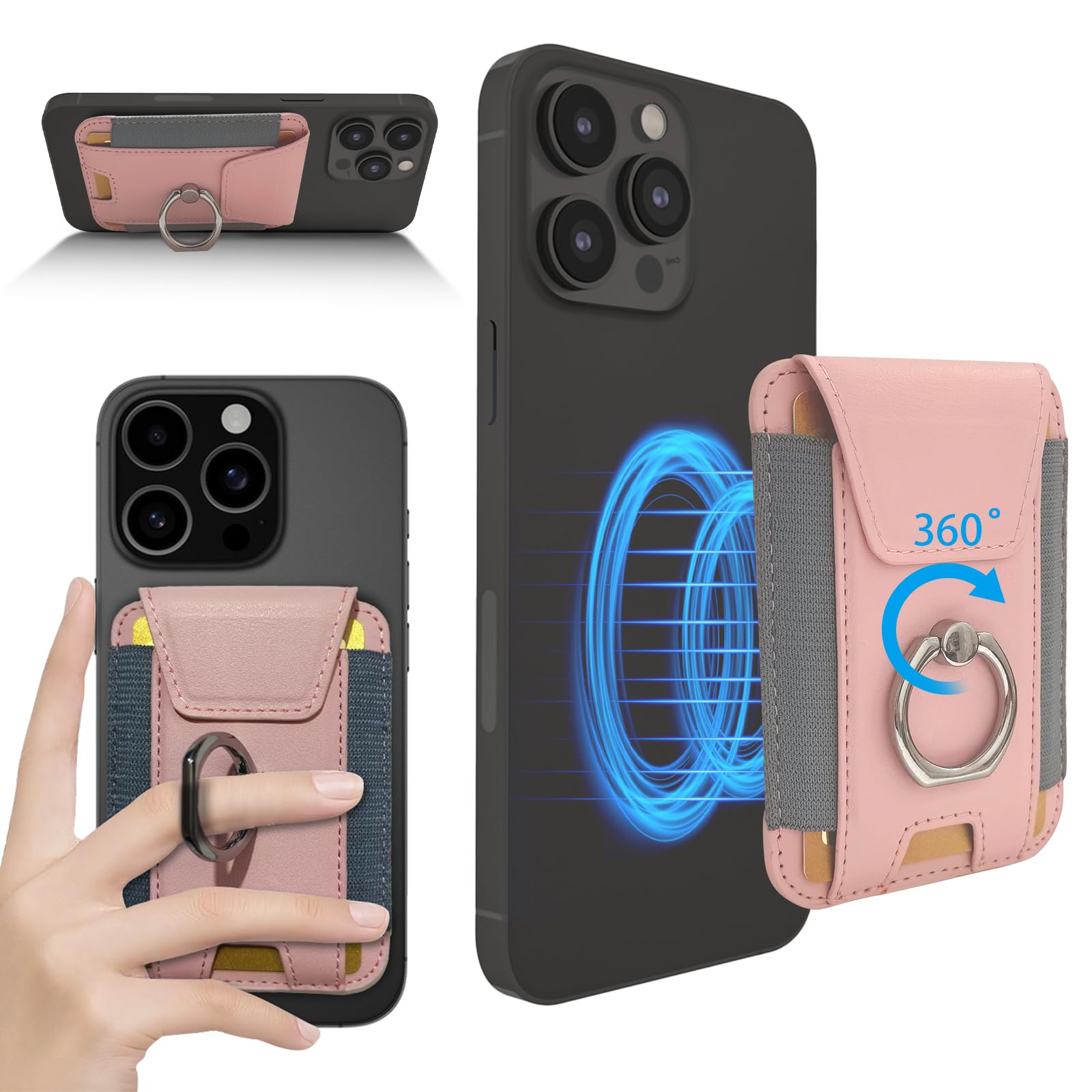 Carteira Magnética Xhttfdc Compatível Com Magsafe Para Iphone Rosa